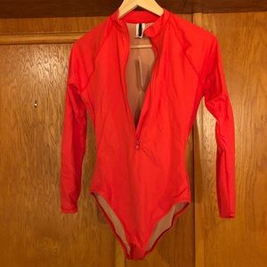 J Crew Zip Up Long sleeve Swimsuit